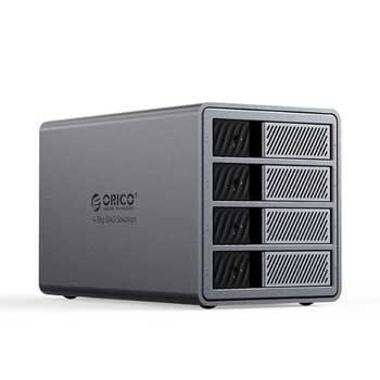 Hộp ổ cứng 3.5" 4 khe cắm SATA 3 USB-C 20Gbps - RAID - ORICO 9848RC3-PRO-EU-GY-BP