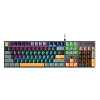 Bàn phím cơ Gaming có dây Aula S500 (Phiên bản Xám+đen+vàng/ Blue switch)
