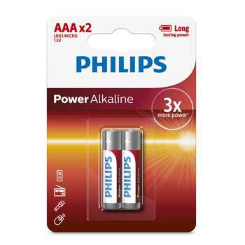 Pin Kiềm (Alkaline) AAA Philips LR03P2B (Vỉ 2 viên)
