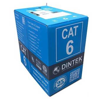 CABLE DINTEK Cat6 FPT 4 pair, 23AWG , bọc nhôm chống nhiễu 4 pair, 305m/cuộn Dintek (1107-04011)