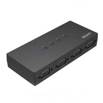 KVM SWITCH VGA 4-1 UNITEK U-8710ABK (Kết Nối 4 CPU Dùng Chung 1 Màn Hình VGA và 3 Cổng USB )