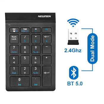 Bàn phím số không dây Dual Mode Newmen TK-029 (Bluetooth & 2.4Ghz )