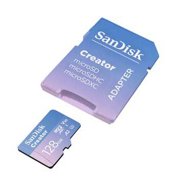 MICRO-SD Sandisk 128GB Extreme Creator Cart + Adapter SDSQXAA-128G-GN6MS